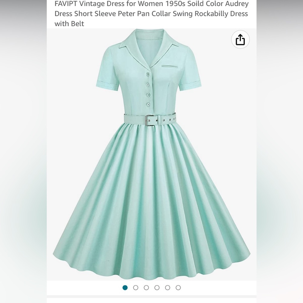 Minty green 1950s style dress